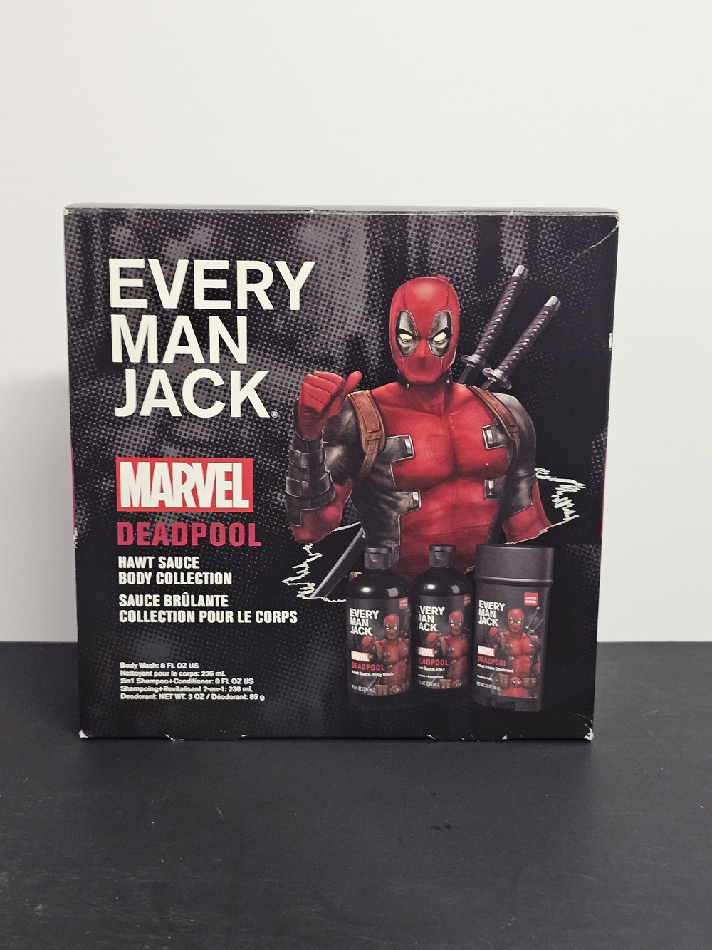 NIB Every Man Jack Marvel Deadpool Hawt Sauce Body Grooming Gift Set